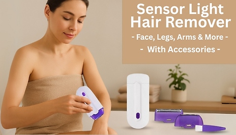 Sensor Light Hair Remover - Face, Legs, Arms and More! - With Accessories!