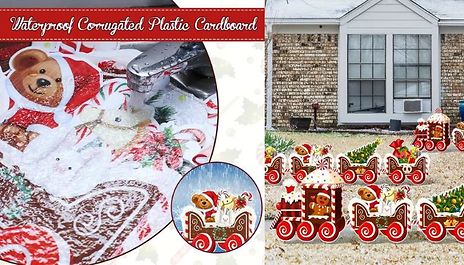 Set of 4 Indoor or Outdoor Christmas Train Decoration!