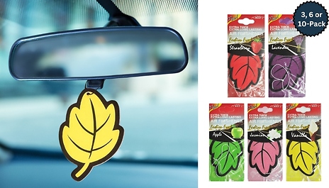 3, 6 or 10-Pack of Scented Car Air Fresheners - 5 Scents!