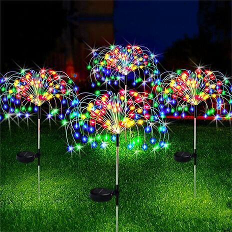 Solar Firework Garden Light with 8 Modes - 4 Sizes, 3 Colours