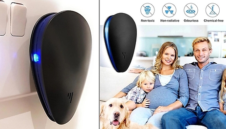 1, 2 or 4 Plug-In Ultrasonic Bug Repelling Devices with UV Light - 2 Colours