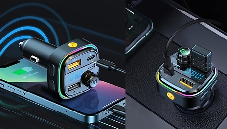 Multi-Colour Bluetooth Transmitter with Dual Charging Ports!