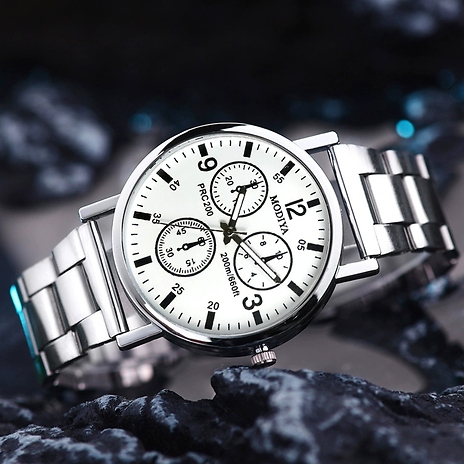 Men's Stainless Steel Quartz Watch - 2 Colours