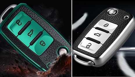 Car Key Protective PU Leather Case Cover - 4 Colours