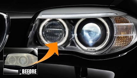 Car Headlight Restoration Kit - Crystal Plated Polish, Scratch Remover & Yellowing Prevention