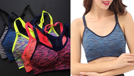 Marl Effect Comfort Seamless Sports Bra - 5 Colours & 5 Sizes