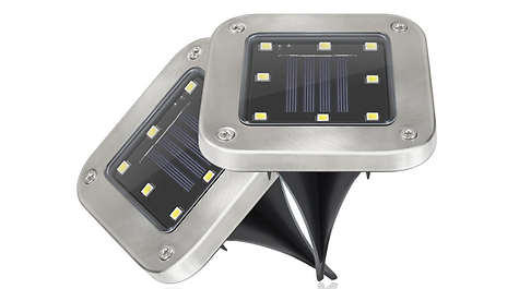 2 or 4 Waterproof Solar 8 LED Ground Lights - 2 Colours