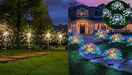 Solar Firework Garden Light with 8 Modes - 4 Sizes, 3 Colours