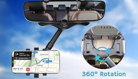 Car Rear View Mirror Phone Holder